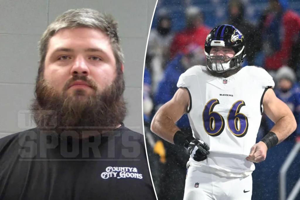 Линейный линии Baltimore Ravens Бен Кливленд арестован за DUI