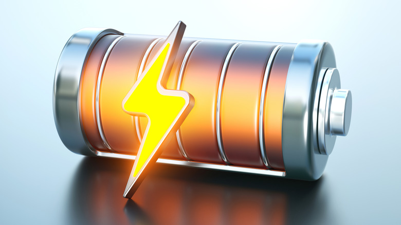 Светящаяся батарея полностью заряжена