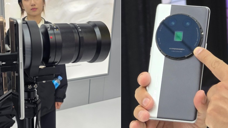 Realme ultra связан с объективом и удерживаемым человеком