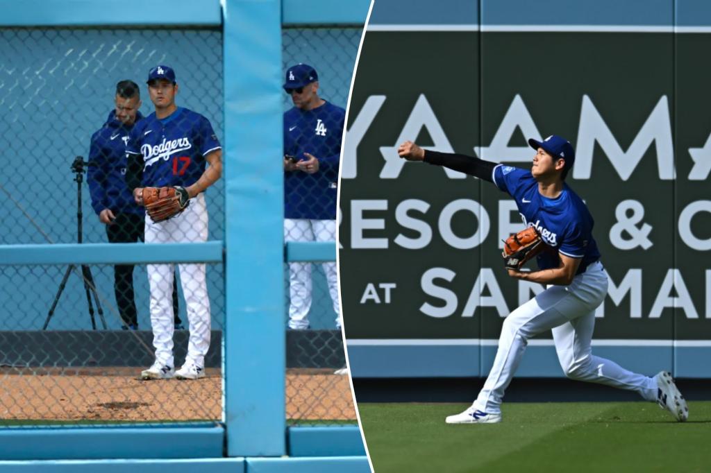 Shohei Ohtani бросает первую сессию КПЗ в месяц
