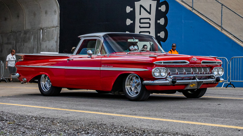 Red Chevrolet El Camino Pickup Custom Lowrider