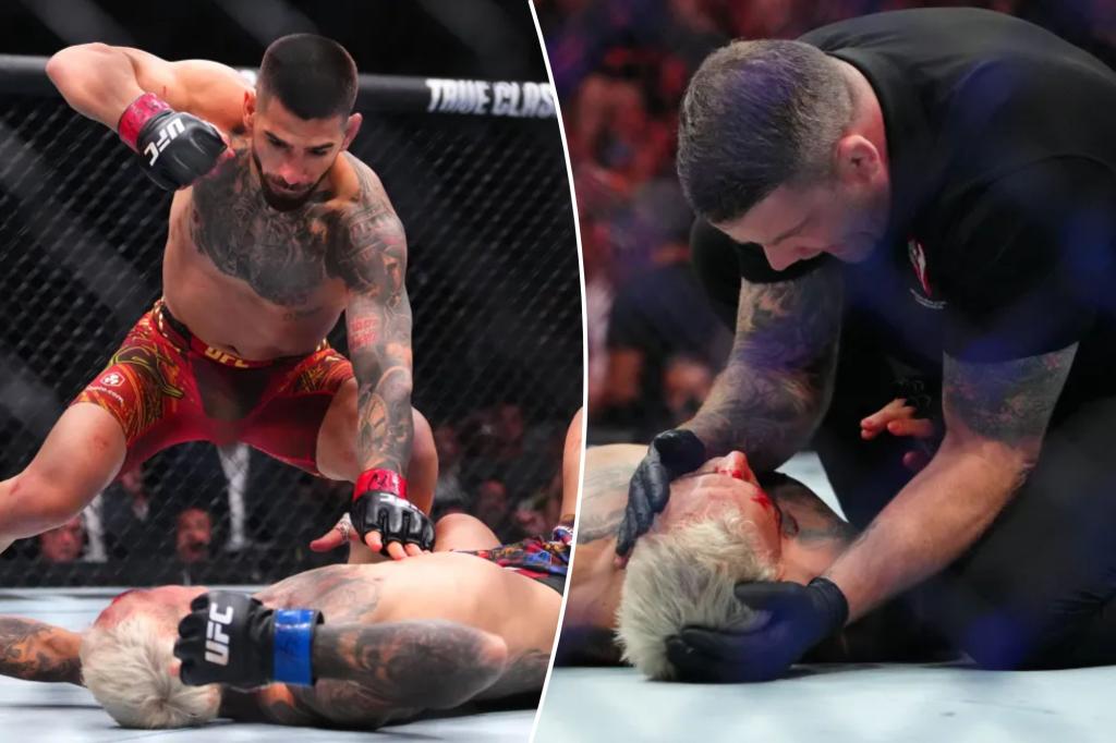 Ilia Topuria доставляет KO в первом раунде Чарльза Оливейры, чтобы выиграть легкий титул