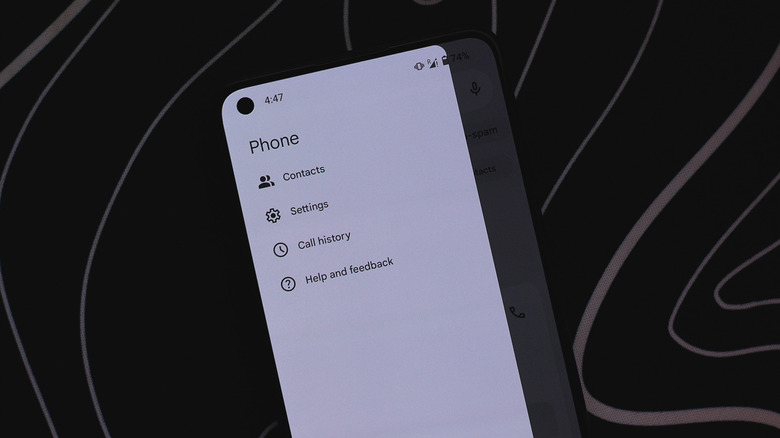 Опция истории звонка на Android