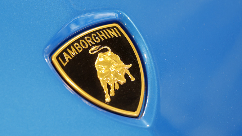 Крупный план логотипа Lamborghini