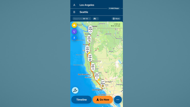 Погода на пути примера приложения