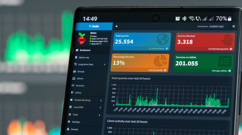 Пауть Pi-Hole на экране телефона