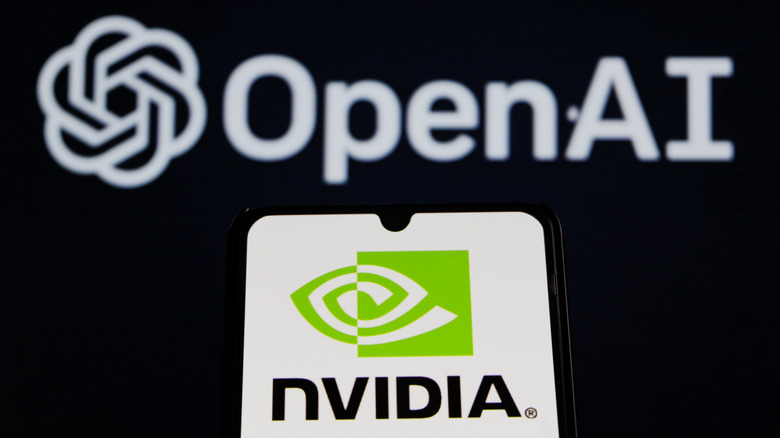 Телефон с логотипом NVIDIA в Front Openai's Logo
