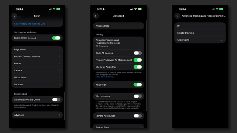 Включение защиты отпечатков пальцев в iOS 26