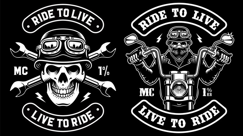 набор байкерских нашивок