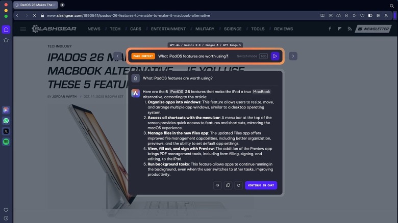 Возможности AI браузера Opera Aria