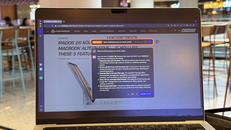 Использование Aria AI в браузере Opera на Mac