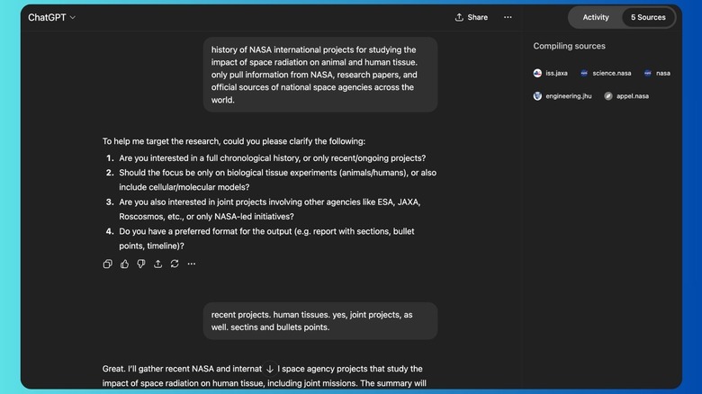 Режим глубокого исследования в ChatGPT.