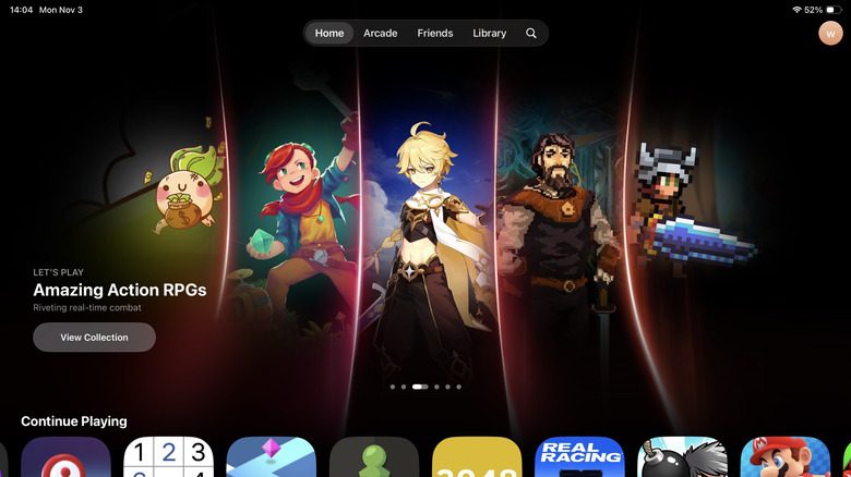 Приложение «Игры» на iPad под управлением iPadOS 26.