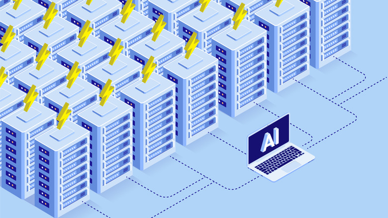 Изображение ноутбука с использованием энергоемких серверов искусственного интеллекта