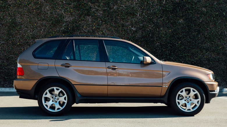 Боковой снимок бронзового E53 BMW X5