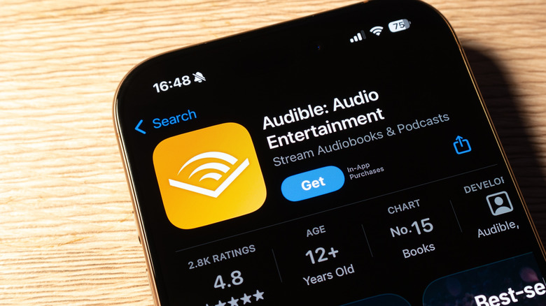 Страница приложения Audible в Apple App Store на iPhone