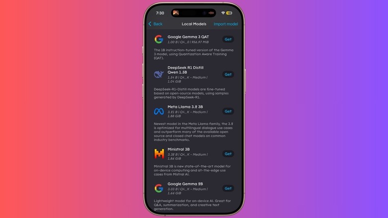 Модели AI для браузера Puma.