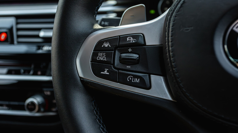 Кнопки голосового управления на руле автомобиля