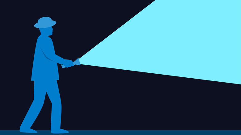 Анимированное изображение человека с фонариком