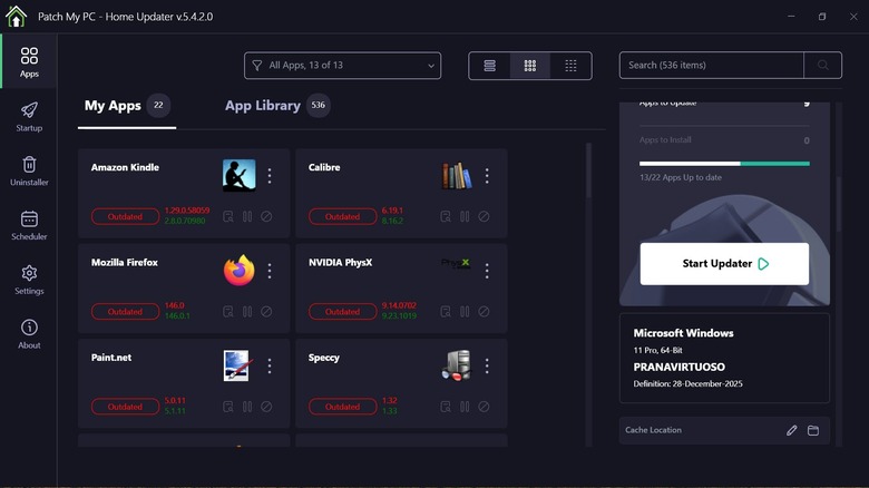 Исправление приложения My PC Home Updater, показывающее устаревшие приложения