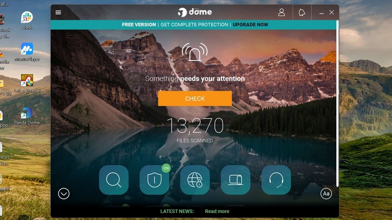 Панель управления Panda Dorm Free показывает 13270 сканируемых файлов.