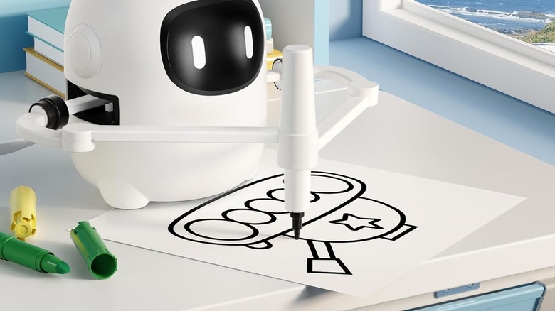 Робот-рисунок RIVGOT изобразил рисунок мультяшного танка.