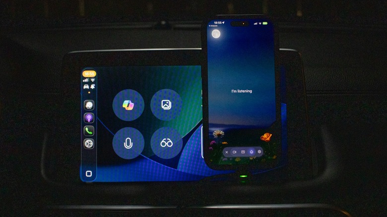 Виджет Copilot Apple CarPlay: на iPhone отображается работающий Copilot на экране