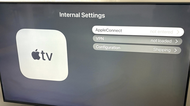 Изображение скрытого меню, доступного на Apple TV