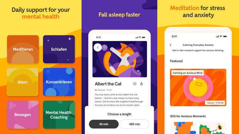 Пользовательский интерфейс приложения Headspace
