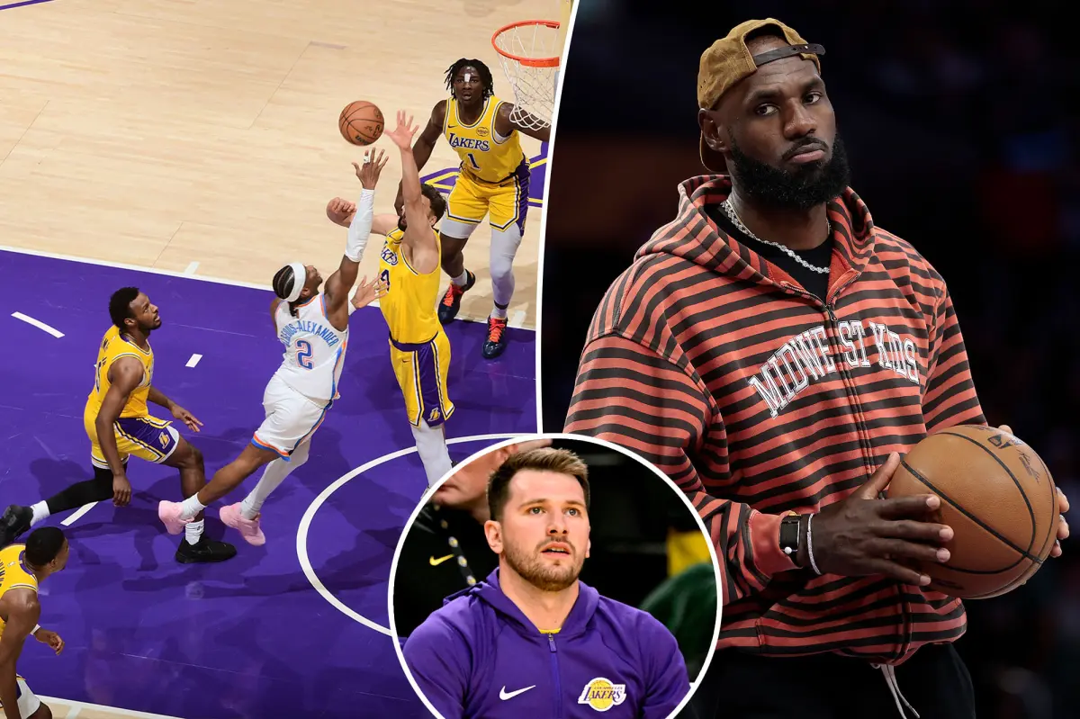 «Лейкерс» потерпели поражение в матче против «Тандер» из-за травм Луки и Ривза, которые помешали борьбе за титул