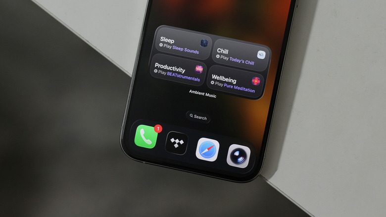 Виджет Ambient Music на iPhone