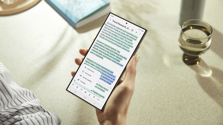 Редактирование текста на Samsung Galaxy S24 Ultra