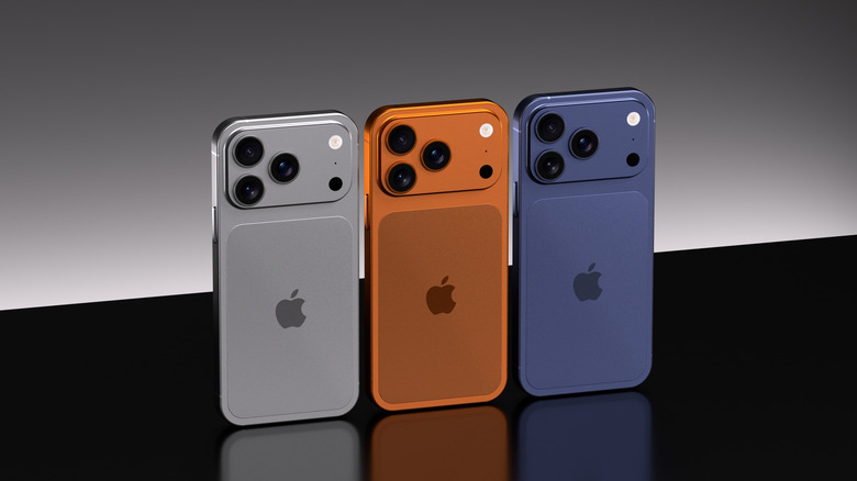 Серия iPhone 17 Pro в разных цветах