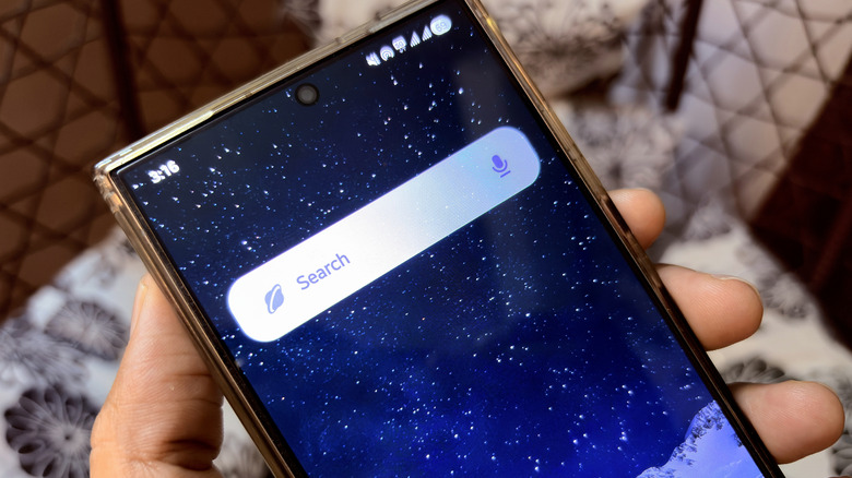 Виджет интернет-браузера Samsung на телефоне Samsung Galaxy