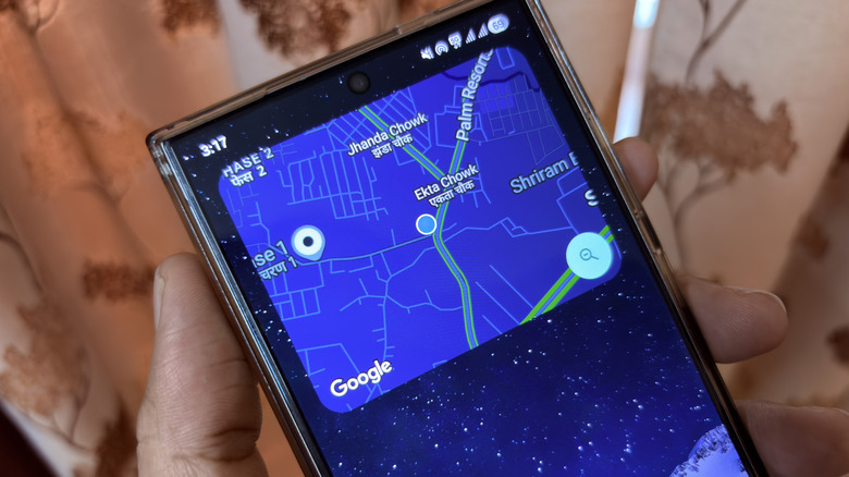 Виджет Google Keep Maps Live Traffic на телефоне Samsung