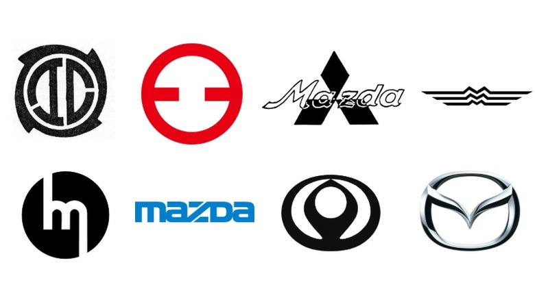 История логотипов Mazda с 1920 по 1997 год.