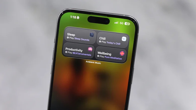 Виджет Ambient Music на iPhone
