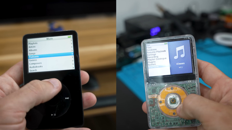Зак сравнивает оригинальный и модифицированный iPod рядом