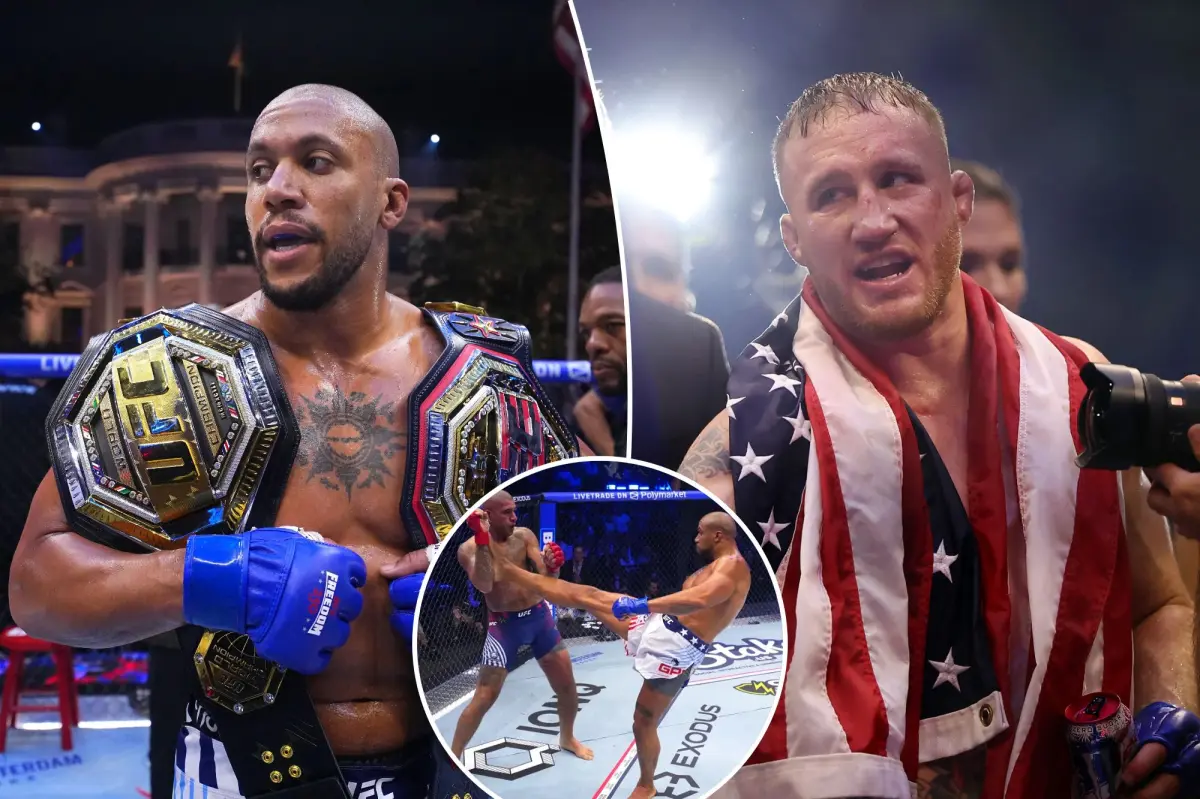 Джастин Гэтжи и Сирил Гейн завоевали пояса на UFC Freedom 250