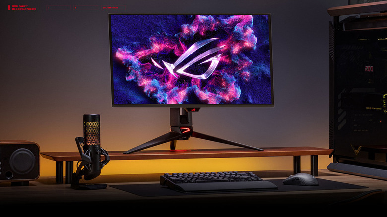 OLED-монитор Asus ROG Swift на подставке для монитора