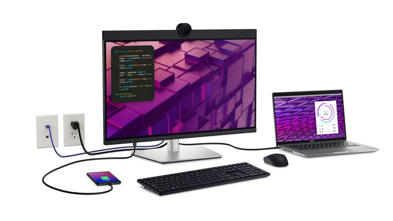 Монитор Dell с веб-камерой, USB-концентратором и портом Ethernet