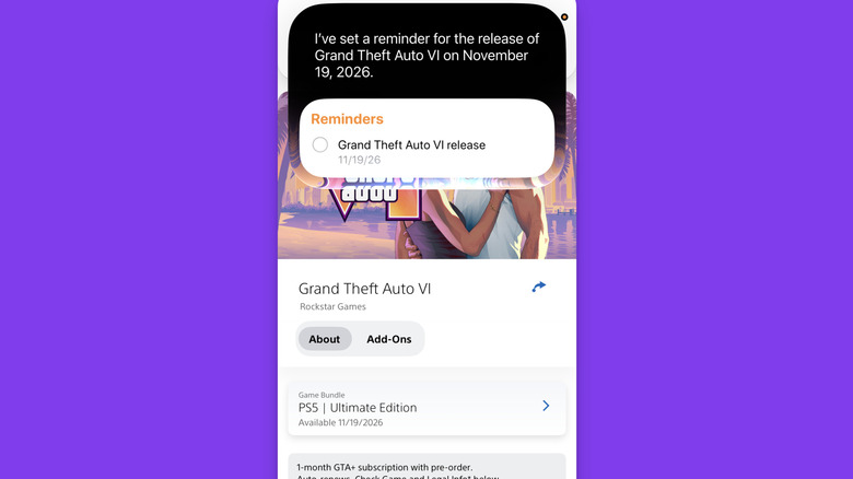 Экранное оповещение Siri добавляет напоминание о GTA 6