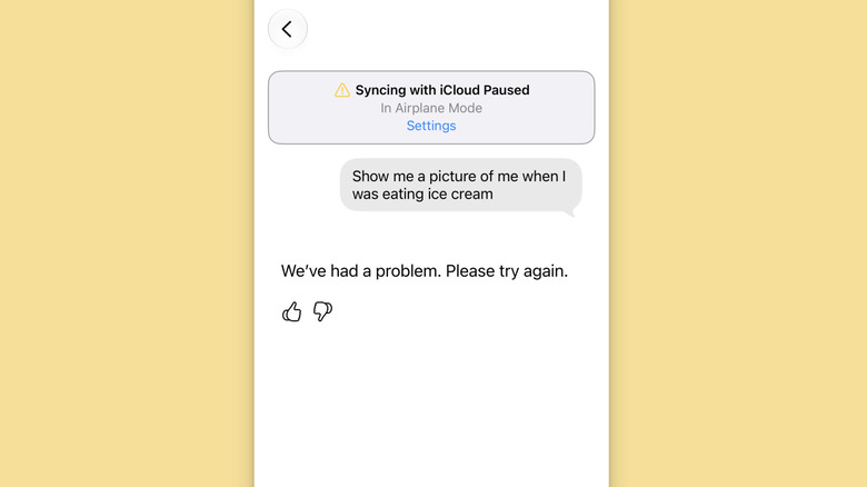 Siri не отвечает на запрос из-за отсутствия Интернета