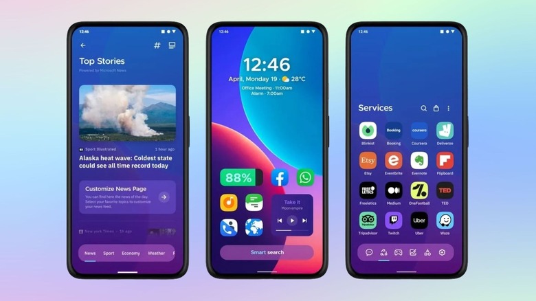 Различные страницы главного экрана для Smart Launcher 6