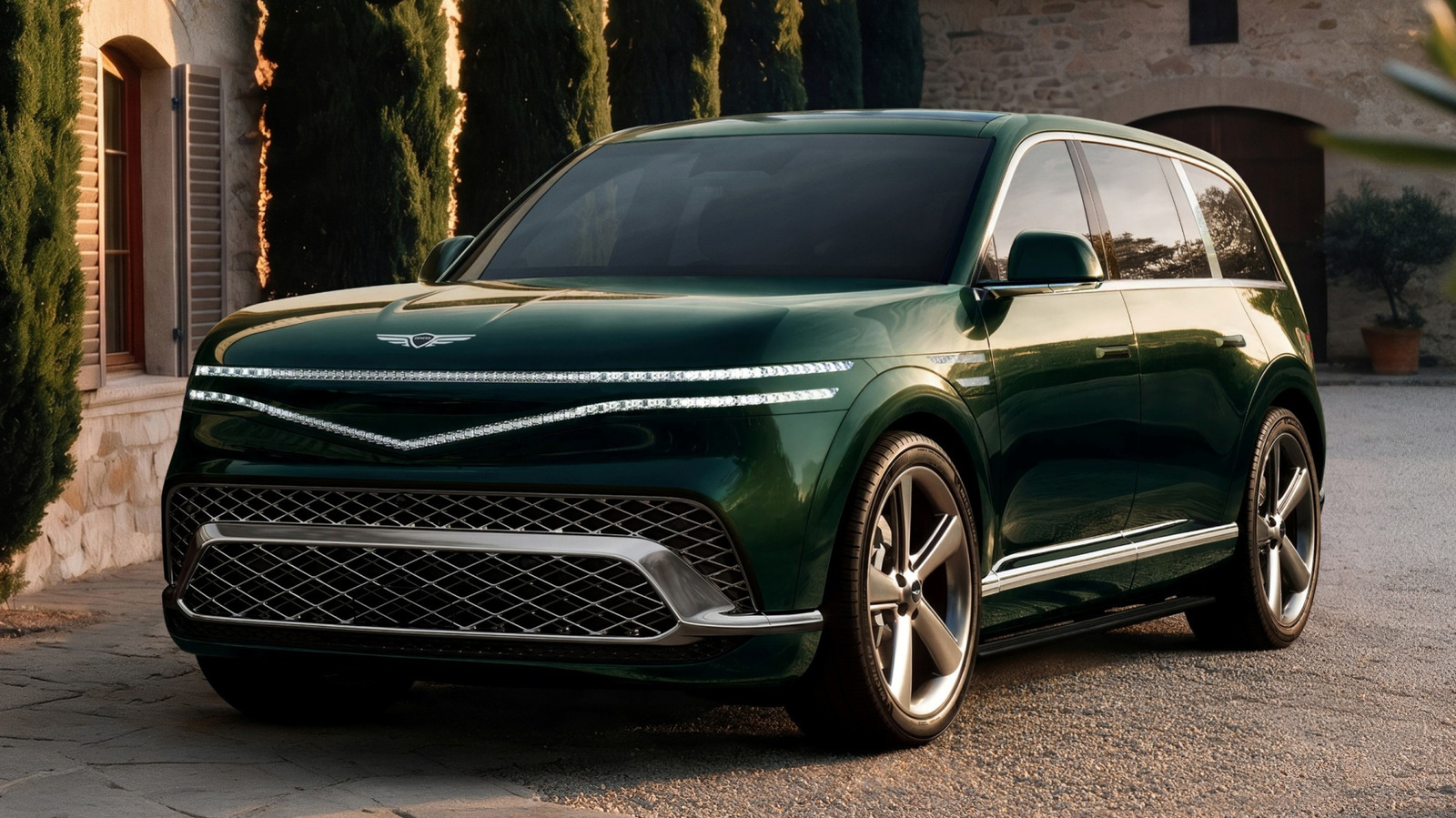 Genesis GV90: двери автобуса, пол с подогревом и огромный выдвижной телевизор во флагманском электромобиле-кроссовере