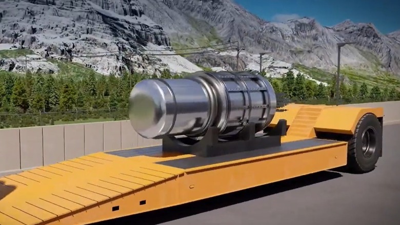 Микрореактор Westinghouse eVinci в кузове прицепа грузовика.