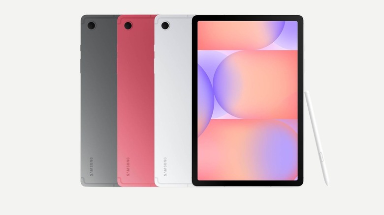 Samsung Galaxy Tab S10 Light в разных цветовых вариантах на белом фоне