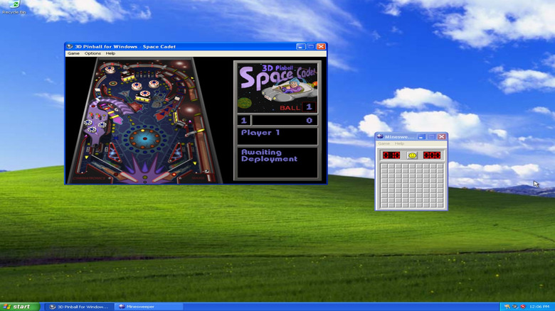 3D Pinball и Minesweeper под управлением Windows XP