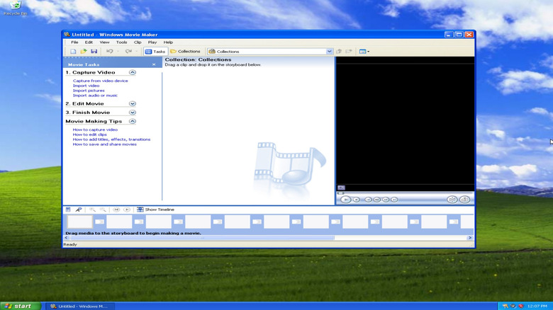 Windows Movie Maker, работающий на Windows XP