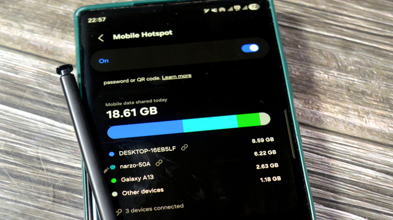 Использование данных мобильной точки доступа на телефоне Samsung